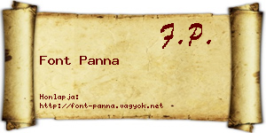 Font Panna névjegykártya